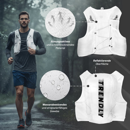 Trendly Laufweste für Damen & Herren mit 2×500ml Flaschen atmungsaktiv & verstellbar und leicht
